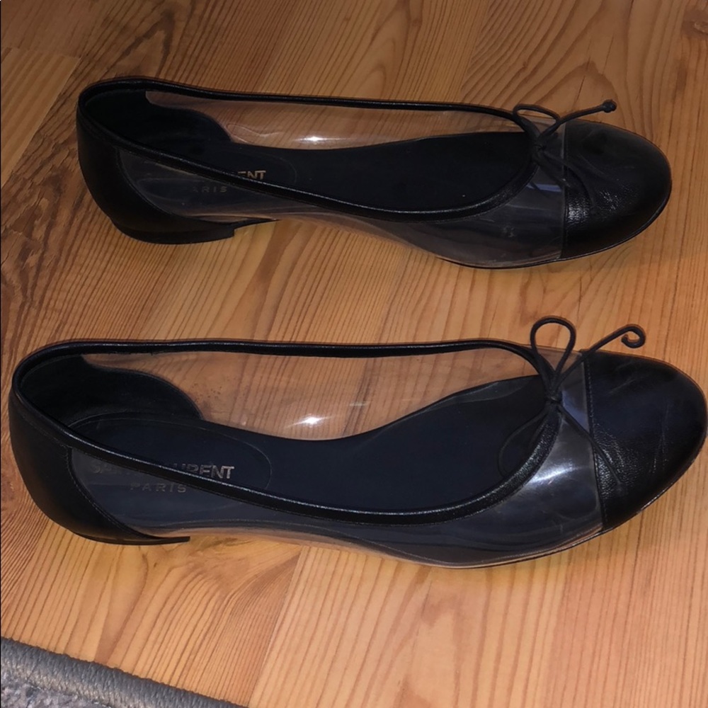 YSL black transparent Ballet flats